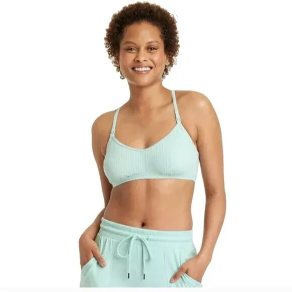 Auden Nursing Bralette size Small, Green, unlined Racerback - Picture 1 of 5